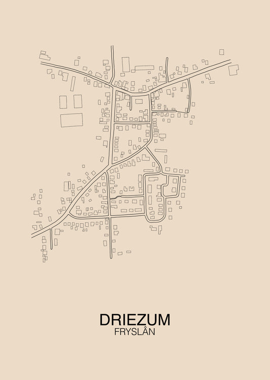 DRIEZUM PLATTEGROND POSTER