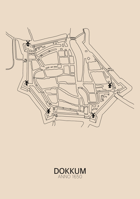 DOKKUM PLATTEGROND POSTER